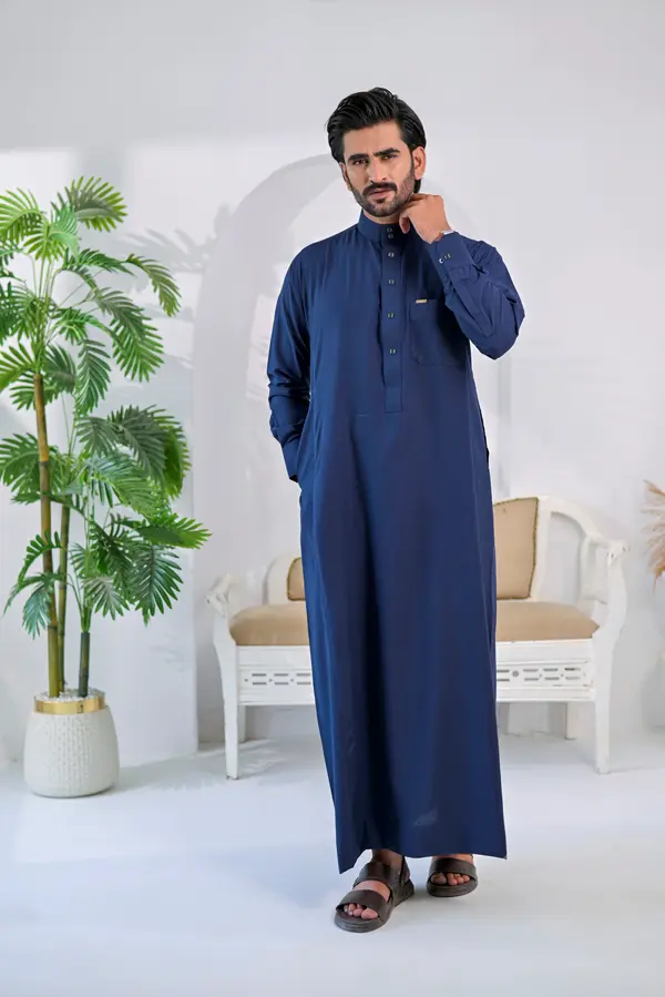 Saudi Thobe Modern (Moderate Blue)