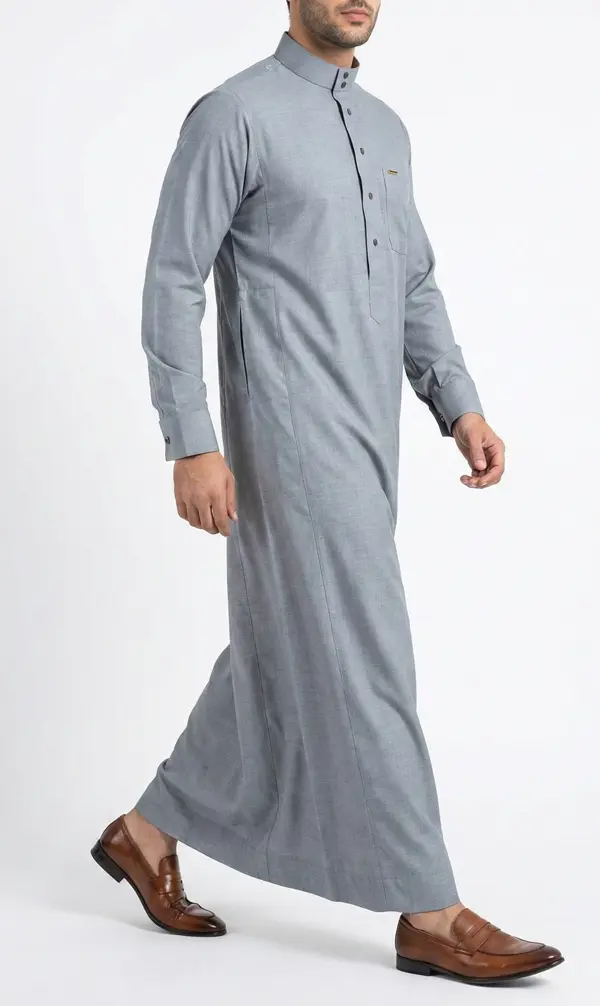 Premium SAUDI Jubba | THOBE - Silver Grey