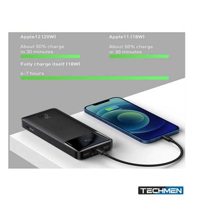 Baseus Bipow Digital Display Fast Charge Power Bank 20000mAh 20W Black Overseas Edition （With Simple Series Charging Cable USB