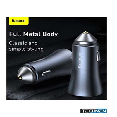 Baseus Golden Contactor Pro Dual Quick Charger Car Charger U+C 40W（With Baseus Simple Wisdom Data Cable Type-C to iP 1m）Blue