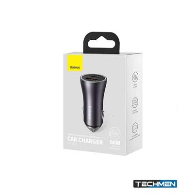 Baseus Golden Contactor Max Dual Fast Charger Car Charger U+C 60W Dark Gray 