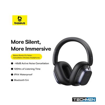 OS-Baseus Bowie H1s Noise Cancellation Wireless Headphones Cluster Black