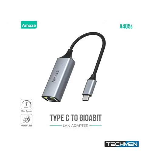 AMAZE A405s ALUMINUM ALLOY TYPE C GIGABIT LAN ADAPTER