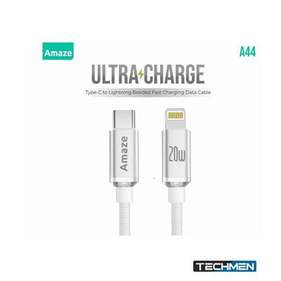 AMAZE A44 Ultra Charge USB Type-C to Lightning Cable 20W 1M – Black/White (A44)