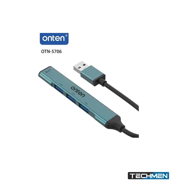 ONTEN 5706 USB-A to 3.5mm Jack Adapter with 3-Port USB Hub