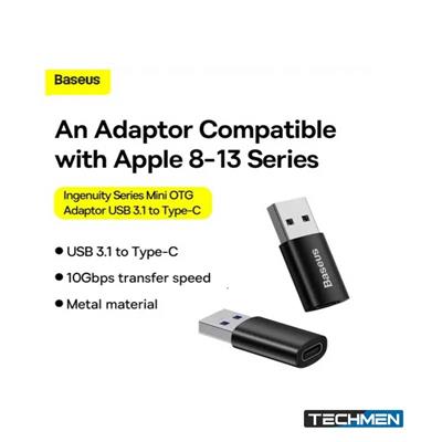 Baseus Ingenuity Series Mini OTG Adaptor USB 3.1 to Type- C Black