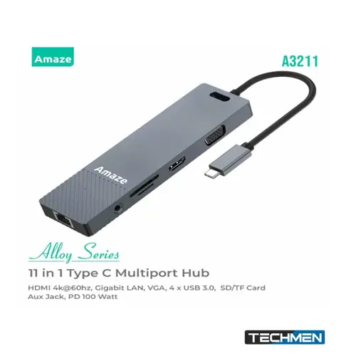 Amaze A3211 Alloy Series 11-in-1 Type C Multiport Hub