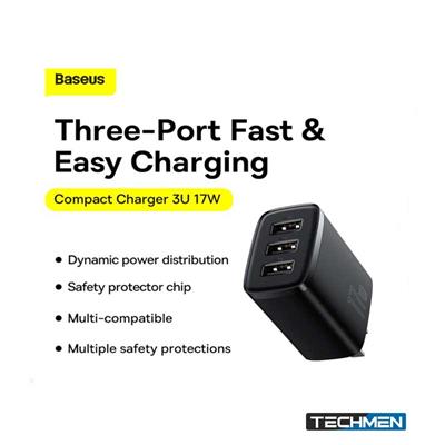 BASEUS 17W 3 USB PORT CHARGER