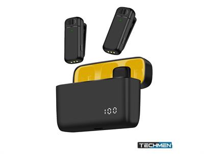 K6 Type C Double Wireless Mic with Noise Reduction and Charging Case