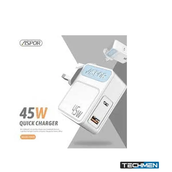 ASPOR A839 45W PD Charger PD+QC Charger EU PIN With A to Type-C