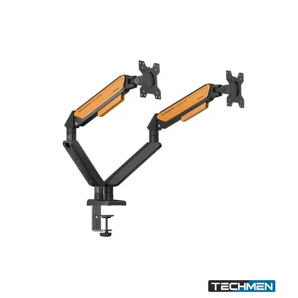 Anda Seat Stealth II Duo Monitor Arm – Black & Orange (AD-W-A6D-2S-BO)