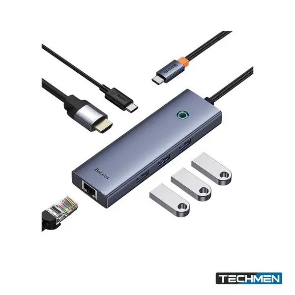BASEUS 6-in-1 UltraJoy Type-C Hub (2USB-A + USB-C + HDMI + RJ45) (B00052802811-04)