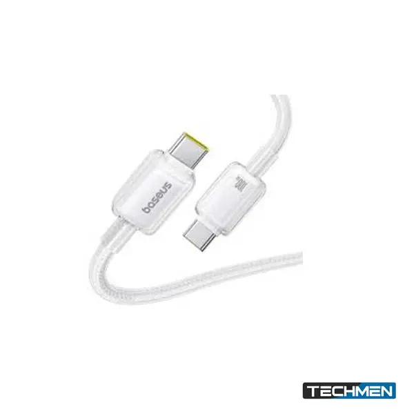 BASEUS 100W Crystal Type-C to Type-C Fast Cable 1m White (CAJY000602)