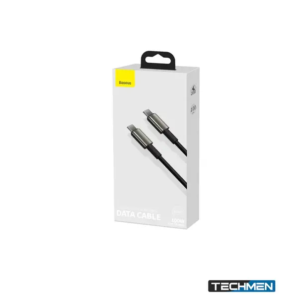 BASEUS CATWJ-A01 Tungsten Gold Fast Charging Data Cable Type-C to Type-C 100W 2M – Black