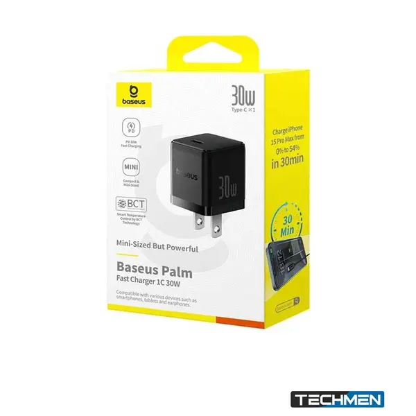 BASEUS P1011160A113-00 Palm Fast Charger C+U 30W EU – Cluster Black