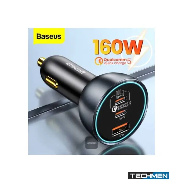 BASEUS TZCCZM-0G 160W 2C+1U Car Charger with USB-C to USB-C Cable
