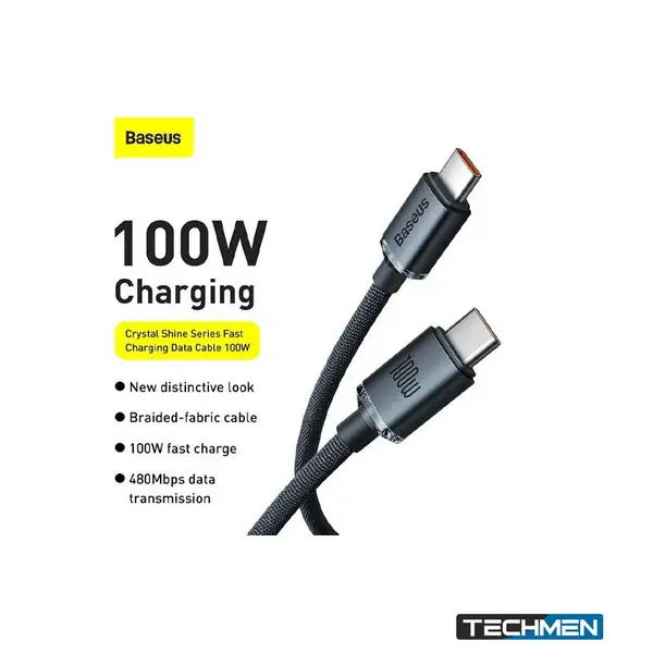BASEUS E0426700 Foamed Silicone Fast Charging Data Cable USB-C to USB-C 100W 1M – Cosmic Black