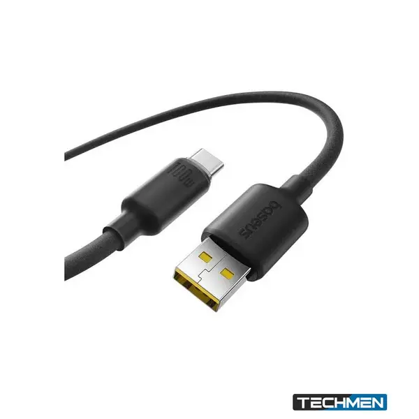 BASEUS E0426804 Foamed Silicone Fast Charging Data Cable USB-A to USB-C 100W – Cosmic Black