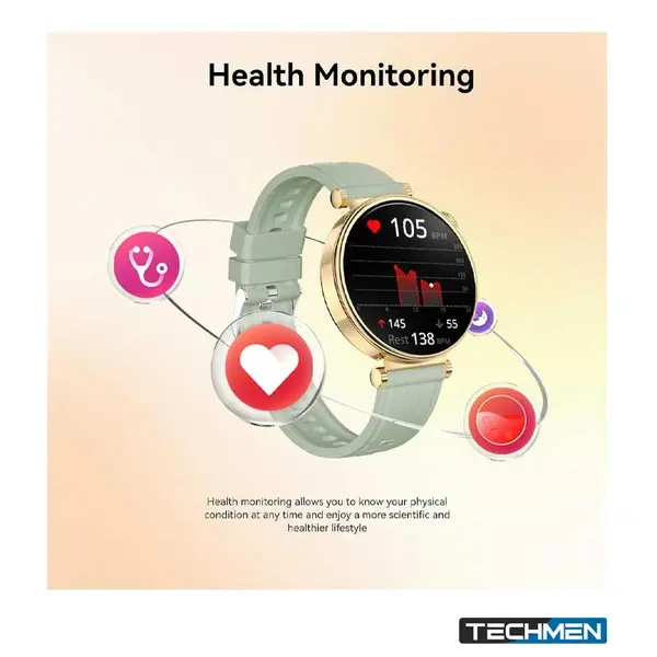 AURAFIT Smartwatch – Bluetooth Calling, AMOLED Display, Health Monitoring & 120+ Sports Modes (ELLA 2 AM23)