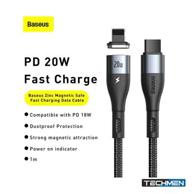 Baseus Zinc Magnetic Safe Fast Charging Data Cable Type-C To iPhone 20W 2m Black
