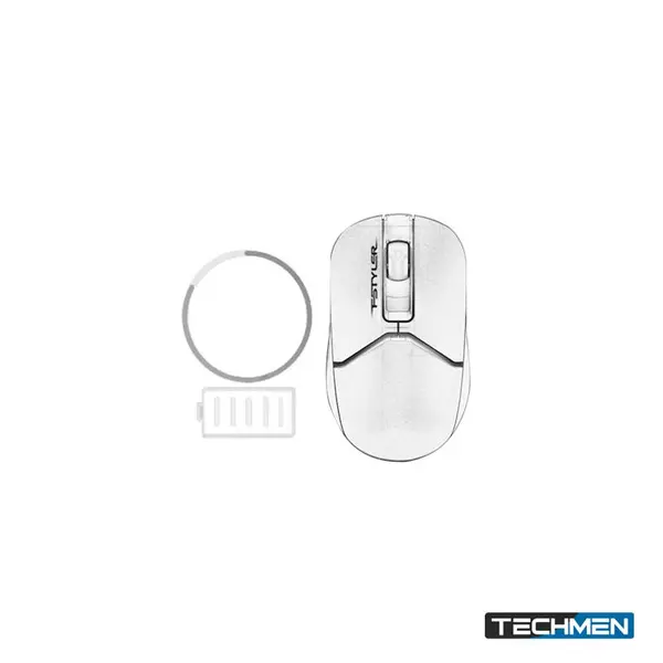 A4Tech Fstyler FB12S Dual-Mode Bluetooth & 2.4G Wireless Silent Click USB Mouse – White (FB12S)