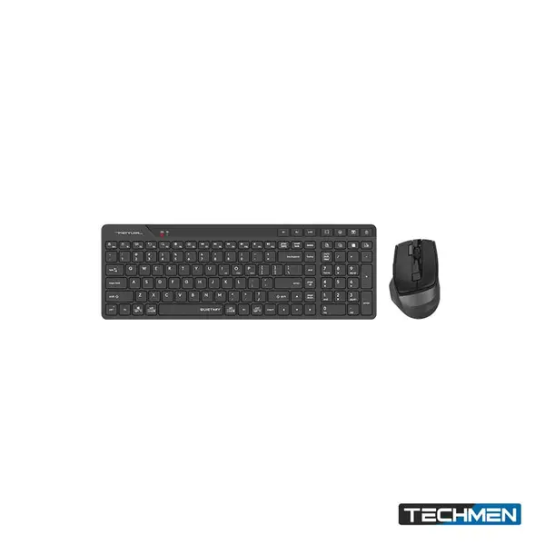 A4Tech Fstyler FB2800C Air2 Bluetooth + 2.4G Wireless Desktop Set – Black, US Layout (FB2800C Air2)