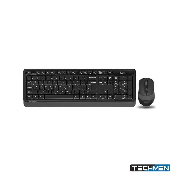 A4Tech Fstyler FG1010S Wireless Combo Set with Silent Click Mouse – Grey, US Layout (FG1010S)