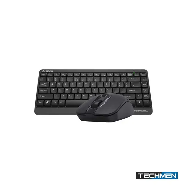 A4Tech Fstyler FG1112 Sleek Multimedia Compact Wireless Combo Set – USB, Black, US Layout (FG1112)