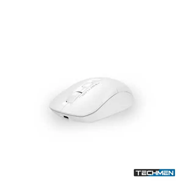 A4Tech Fstyler FG16CS Air2 2.4G Wireless Rechargeable Silent Click Mouse with USB + Type-C Adapter – White (FG16CS Air2)