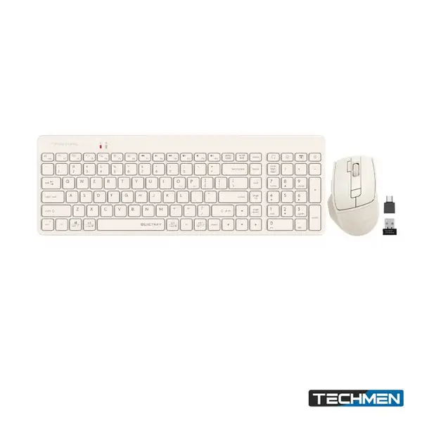 A4Tech Fstyler FG2400 Air2 2.4G Wireless Power-Saving QuietKey Combo Set – Beige, US Layout (FG2400 Air2)