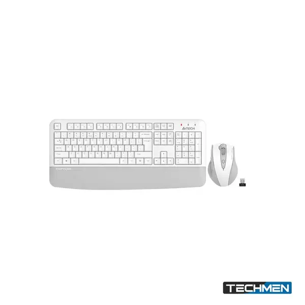 A4Tech Fstyler FG2500S Plus 2.4G Multimedia Wireless Desktop Set with Silent Click Mouse – White, US Layout (FG2500S Plus)
