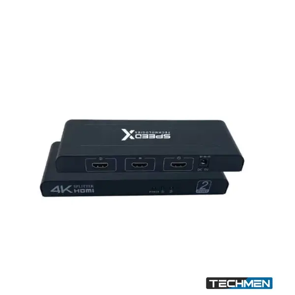 Speedx 2-Port 4K HDMI Splitter for HDTV, Monitor & Projector - Big Size (FJ102)