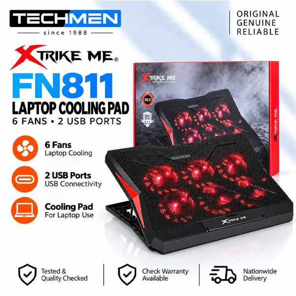 XTRIKE ME FN811 LAPTOP COOLING PAD 6 FANS 2 USB PORTS