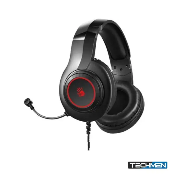 Bloody Neon Gaming Headphone Black 3.5mm Audio + USB Light Up With PC Extension Adapter