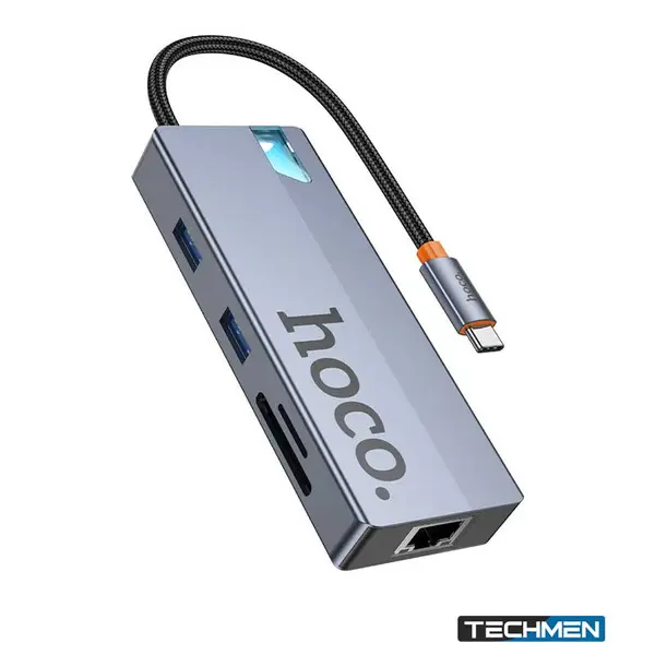HOCO 8-in-1 Multi-Function Converter with HDTV, RJ45, SD/TF, PD, Type-C 3.0 & 2× USB 3.0 (HB52)