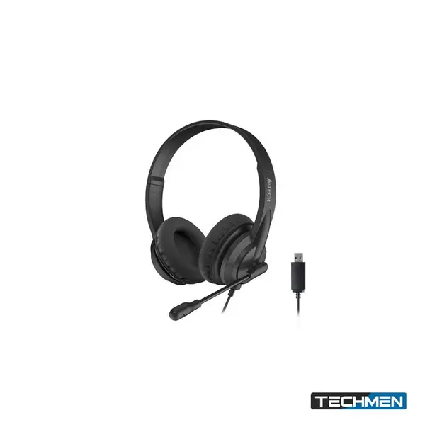A4Tech HU-10 Wired USB Headset – Black (HU-10)