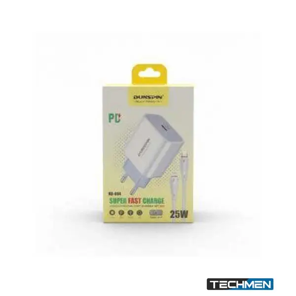 DUNSPIN KB-604 25W Super Fast Charger with IP to C Cable