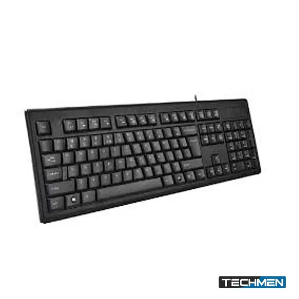 A4Tech ComfortKey KRS-83 Wired Natural A-Shape USB Keyboard – Black, US Layout (KRS-83)