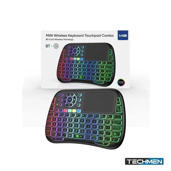 M9 Bluetooth Mini Wireless Keyboard 7 Backlit 2.4G Air Mouse Remote Touchpad