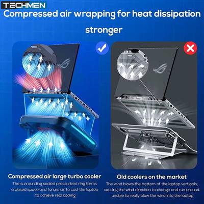 Memo FL08 Laptop Radiator Cooling Fan 2400RPM Turbo Compressed Air Cooler RGB 