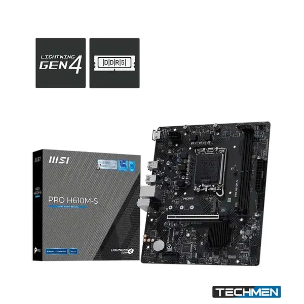 MSI PRO H610M-S DDR5 Intel 12th/13th/14th Gen microATX Motherboard (H610M-S DDR5)