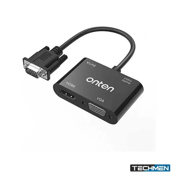 ONTEN 5138HV VGA to HDMI + VGA Converter – VGA Video Converter for Monitor & Display