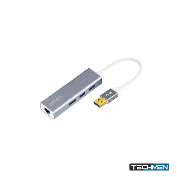 ONTEN 5220 4-in-1 USB 3.0 to RJ45 1000M + USB 3.0 3-Port Hub – Gigabit Ethernet USB Hub