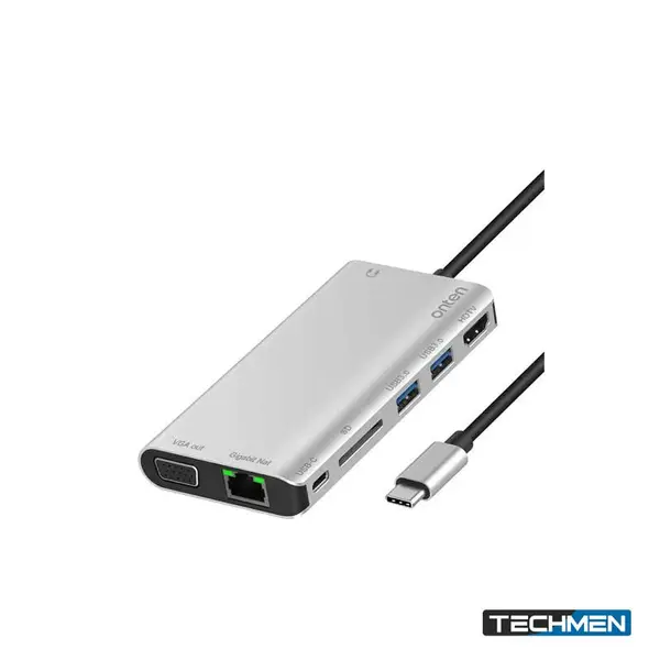 ONTEN 9593 4-in-1 USB-C to RJ45 Gigabit Ethernet + 3× USB 3.0 Hub – USB-C Multiport Adapter