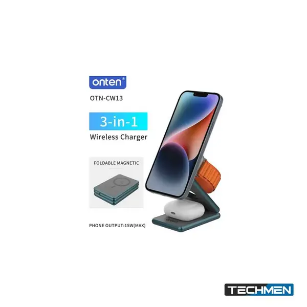 ONTEN CW13 3-in-1 Wireless Foldable Charging Bracket – Foldable Multi-Device Wireless Charging Stand