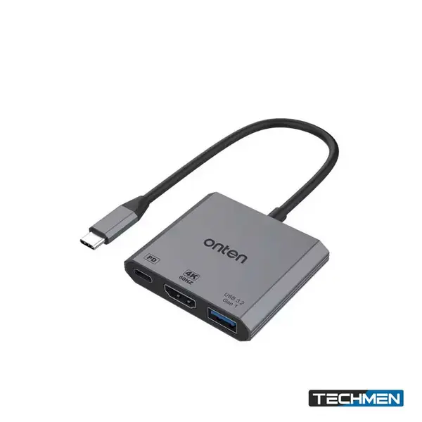 ONTEN UC301 3-in-1 USB-C to HDMI + USB 3.2 Gen 1 + PD 3.0 Adapter 4K 60Hz – USB-C Multiport Adapter