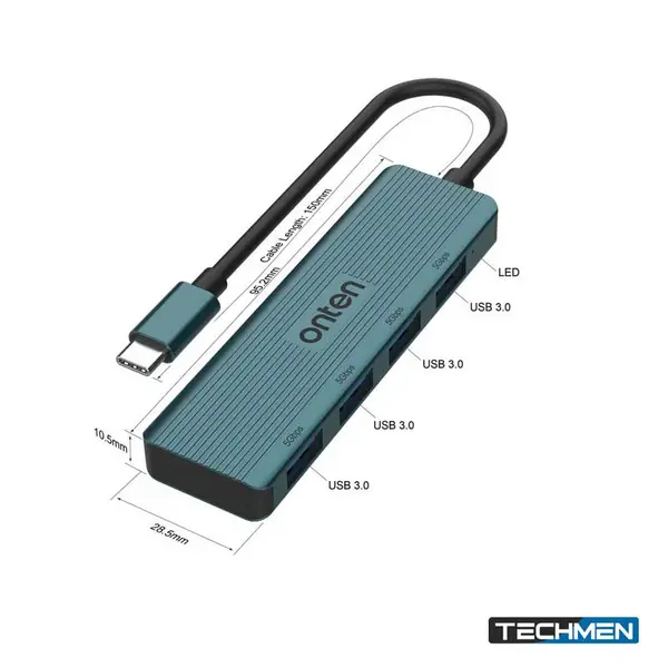 ONTEN UC621 4-in-1 USB-C to 4-Port USB 3.0 Hub – High-Speed USB-C Hub for Laptop & PC