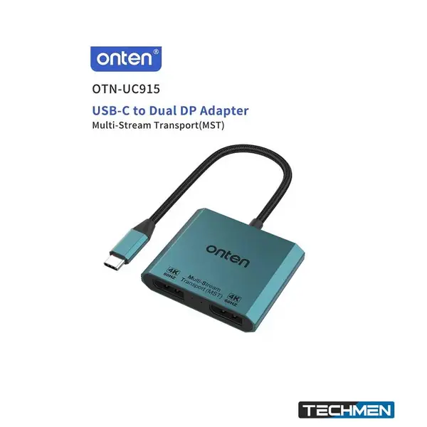 ONTEN UC915 USB-C to Dual DisplayPort Adapter 4K 60Hz