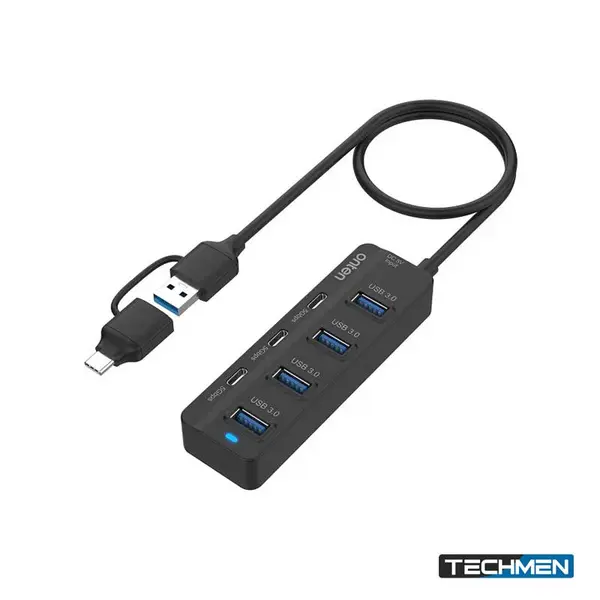 ONTEN UCA5306 7-in-2 USB-C/USB 3.0 7-Port Hub – Multiport USB Hub for Laptop & PC