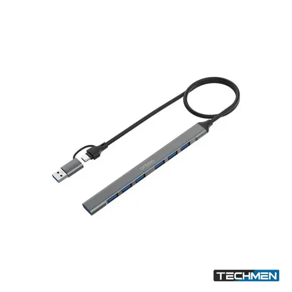 ONTEN UCA9703S 7-in-2 USB-C/USB 3.0 7-Port Hub – Multiport USB Hub for Laptop & PC